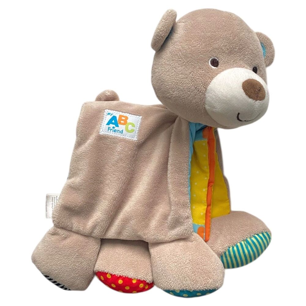 Carters ABC Plush Book Bear Crinkle Fabric Rattle Baby Infant Toy Lovie Plushie